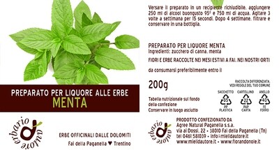 Preparato per liquore ALLA MENTA