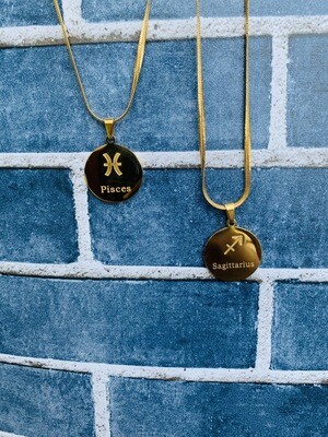 Circle Zodiac Necklace (unisex)