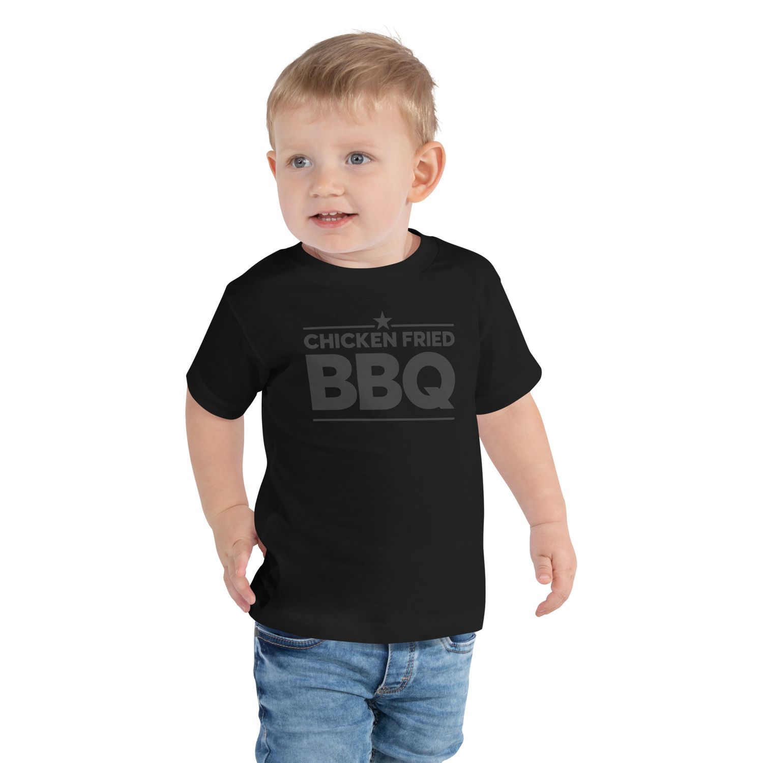 CFBBQ Black on Black Toddler Short Sleeve Tee