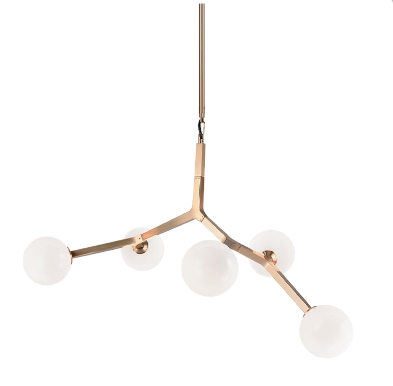 Rami 5 Light Chandelier (C81515AGOP) Aged Brass Gold