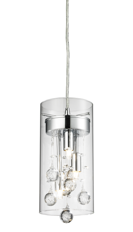 Glass Encased Bubble Chrome Pendant (M21002)