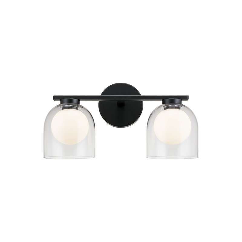 Derbishone 2 Light Wall Mount (W60702BKCL)
