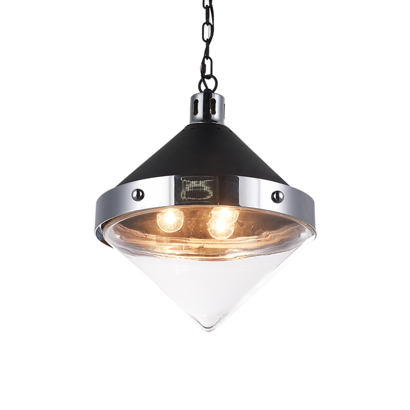 Sphericon Black/Chrome Pendant Clear Glass (C72203CHCL)
