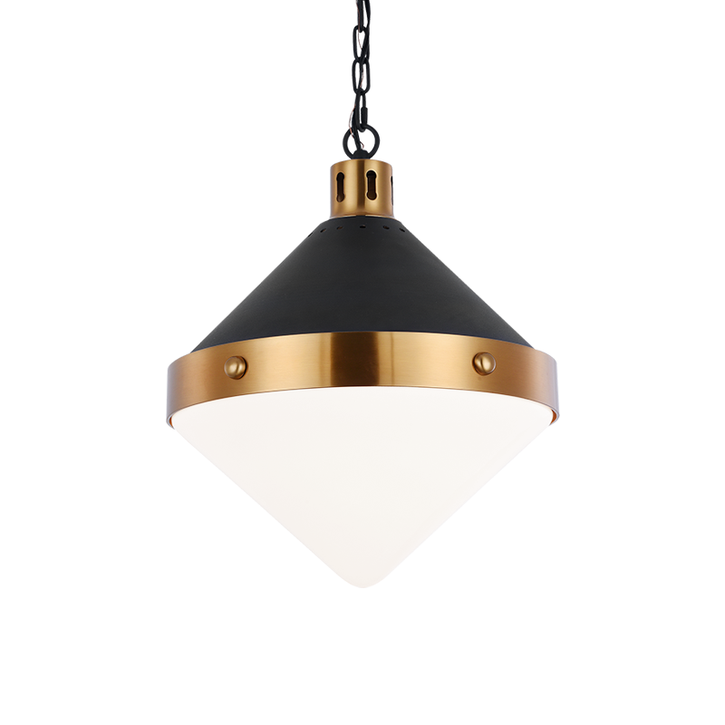 Sphericon Black/Aged Brass Pendant (C72203AGOP)