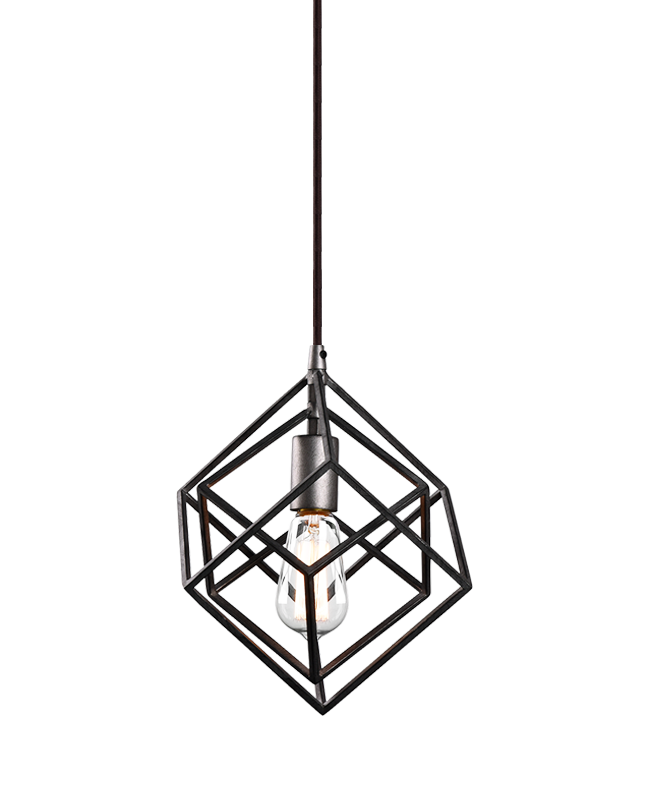 Geometry 1 Light Rusty Black Chandelier (C54621RB)