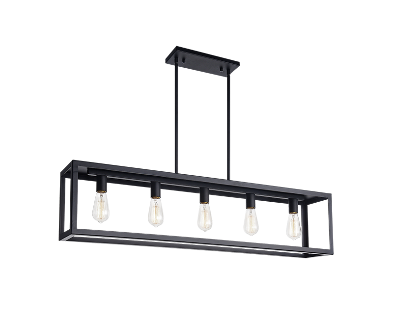 Flare 5 Light Black Chandelier (C76005BK)