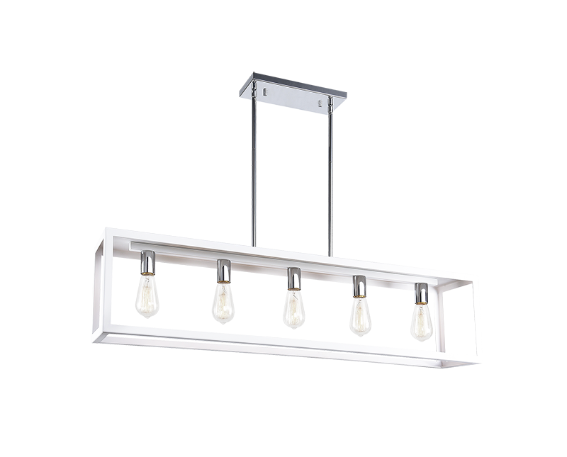 Flare 5 Light White Chandelier (C76005WH)