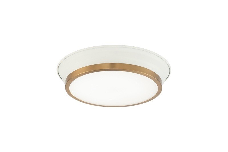 Jaxx White/Aged Brass Gold Flush Mount (M11201WHAG)