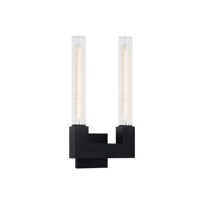 Odelle 2 Light Black Sconce (S03102BK)