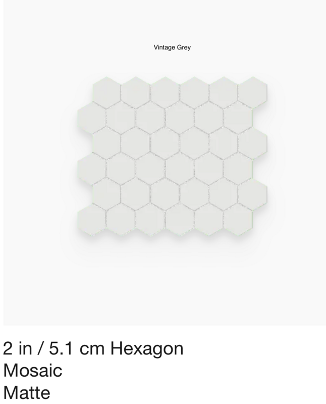 Soho 2 inch hexagon (Anatolia) available in nine colors $7.14 SQFT