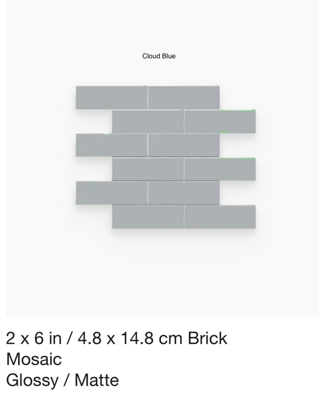 Soho 2x6 Brick Mosaic (Anatolia) available in nine colors $6.30 SQFT