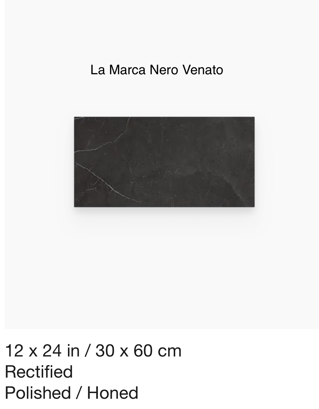 La Marca Series &quot;Nero Venato&quot; 12x24 (Anatolia) $6.48 SQFT
