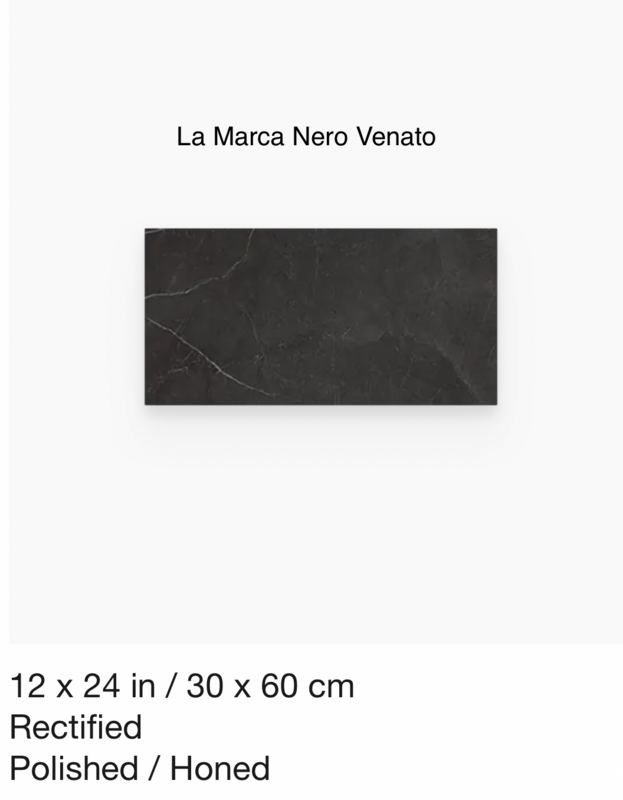 La Marca Series "Nero Venato" 12x24 (Anatolia) $6.48 SQFT