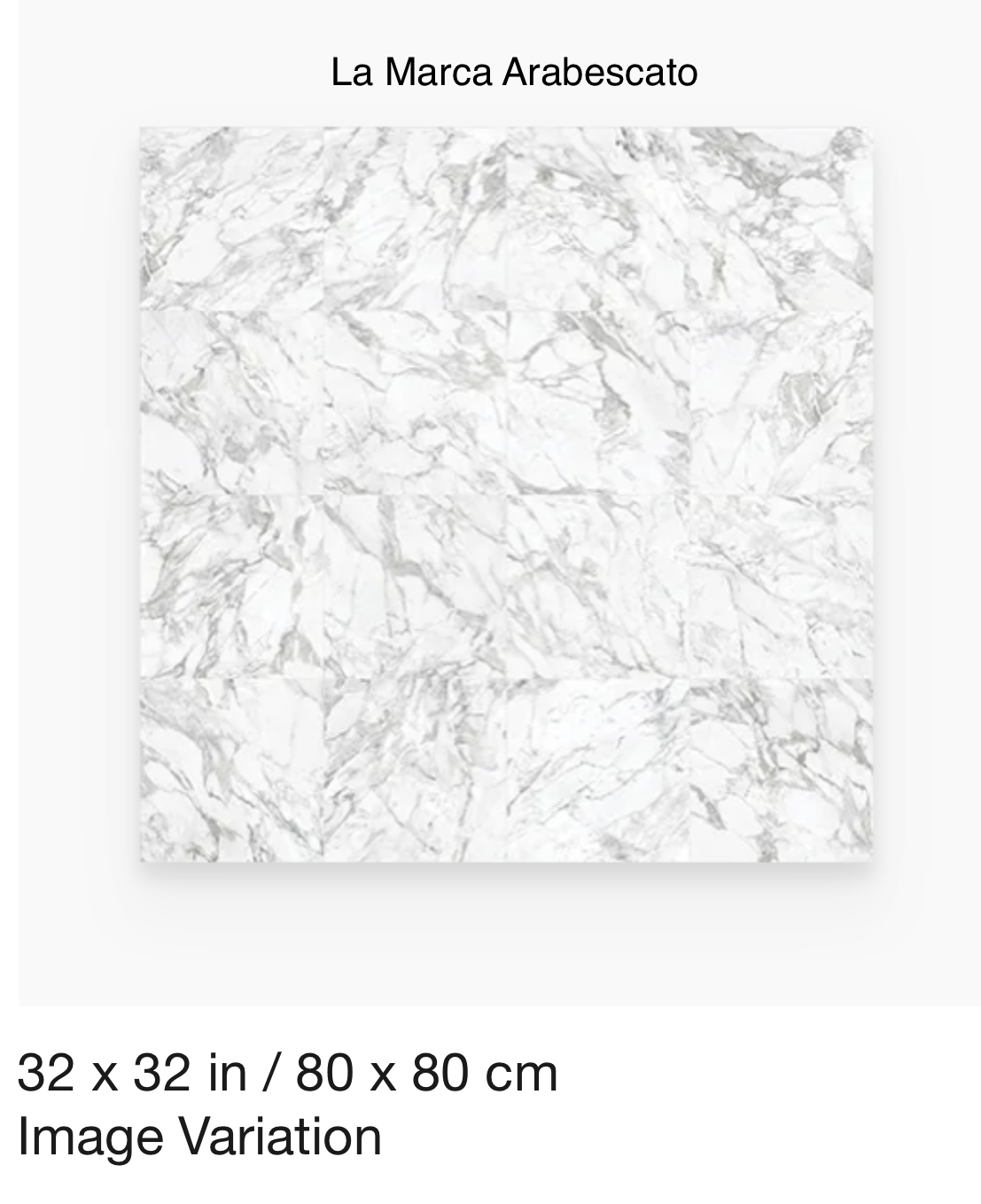La Marca Series &quot;Arabescato&quot; 32x32 (AN) $8.40 SQFT