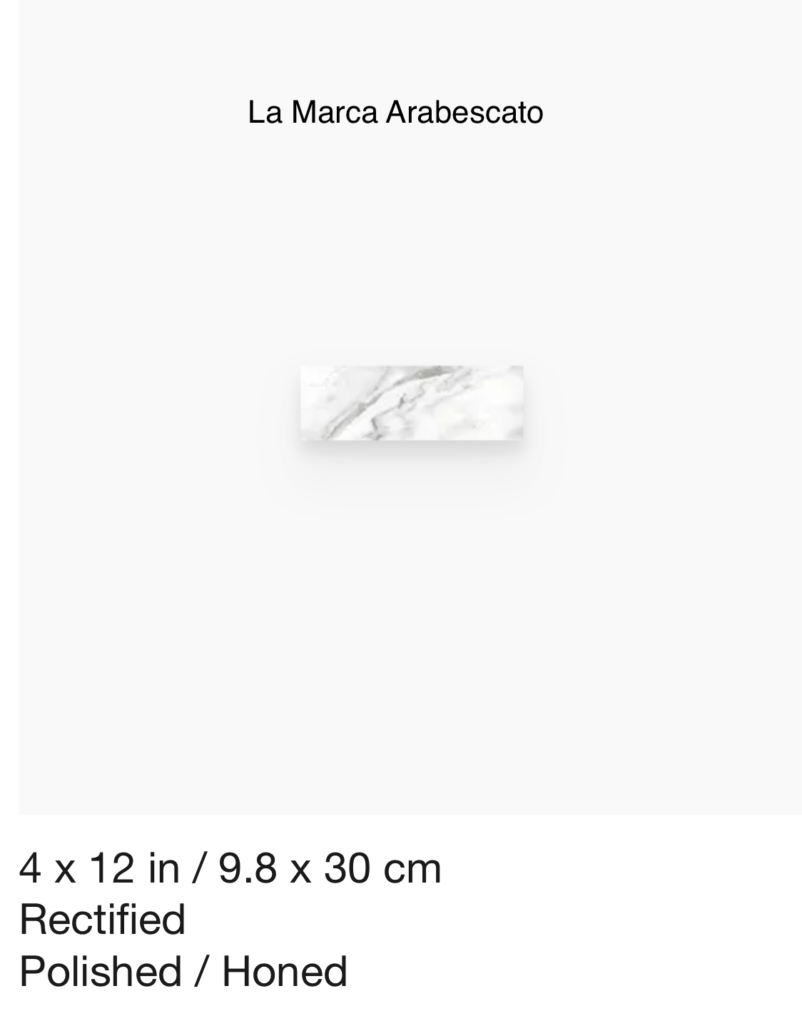 La Marca Series &quot;Arabescato&quot; 4x12 (AN) $11.64 SQFT