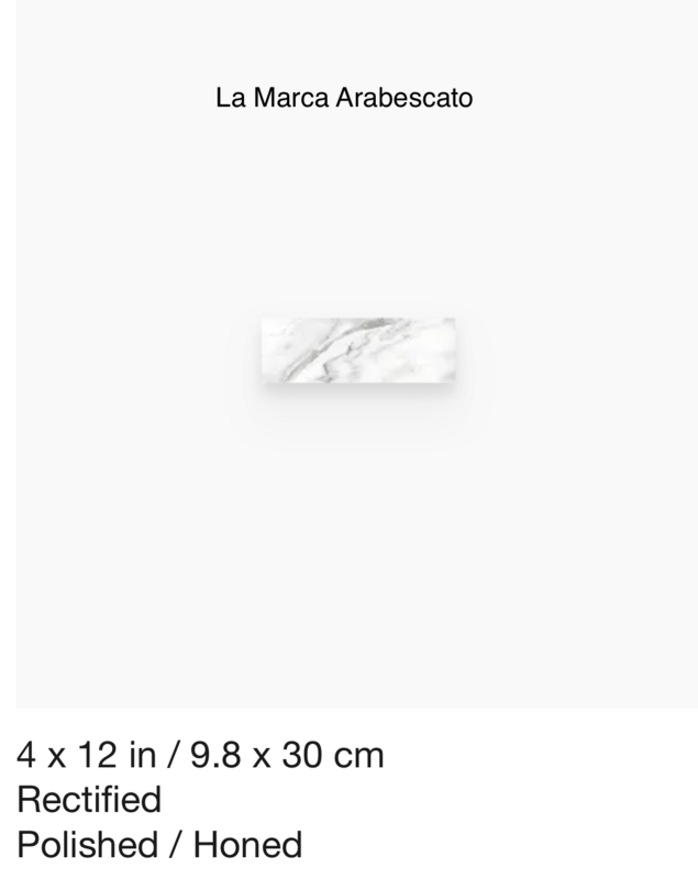 La Marca Series "Arabescato" 4x12 (Anatolia) $11.64 SQFT