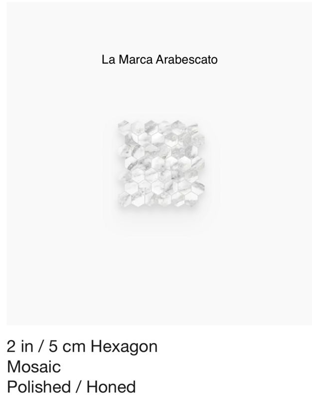 La Marca Series "Arabescato" 2 inch hexagon mosaic (Anatolia) $25.14 SQFT