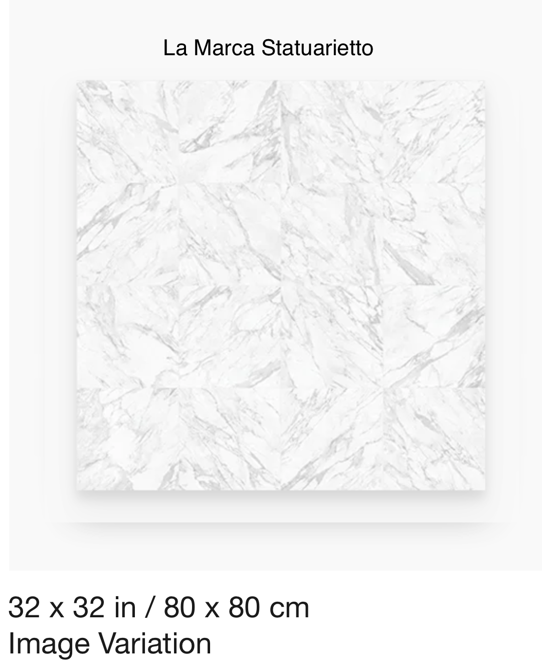 La Marca Series &quot;Statuarietto&quot; 32x32 (AN) $8.40 SQFT