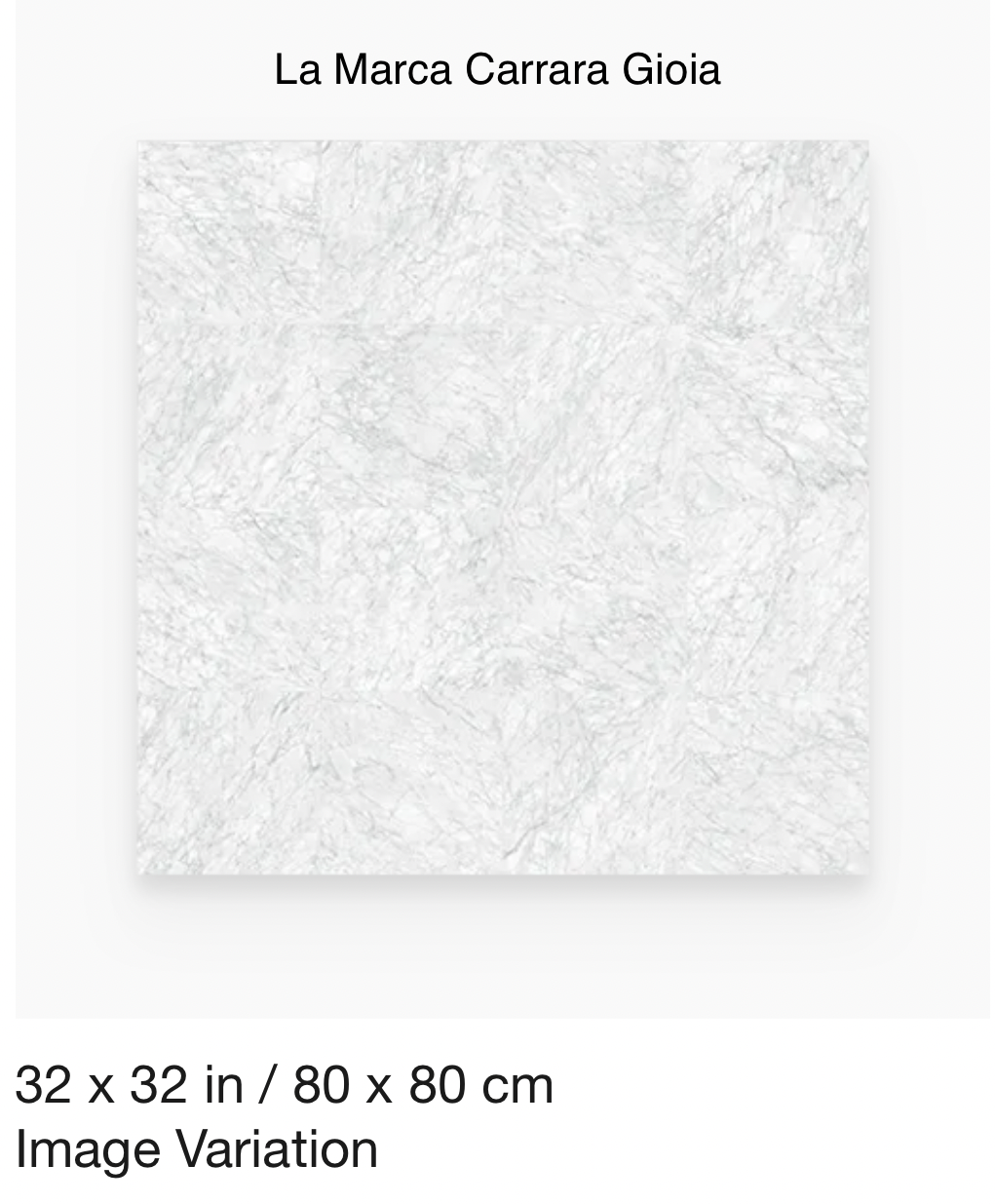 La Marca Series &quot;Carrara Gioia&quot; 32x32 (Anatolia) $8.40 SQFT