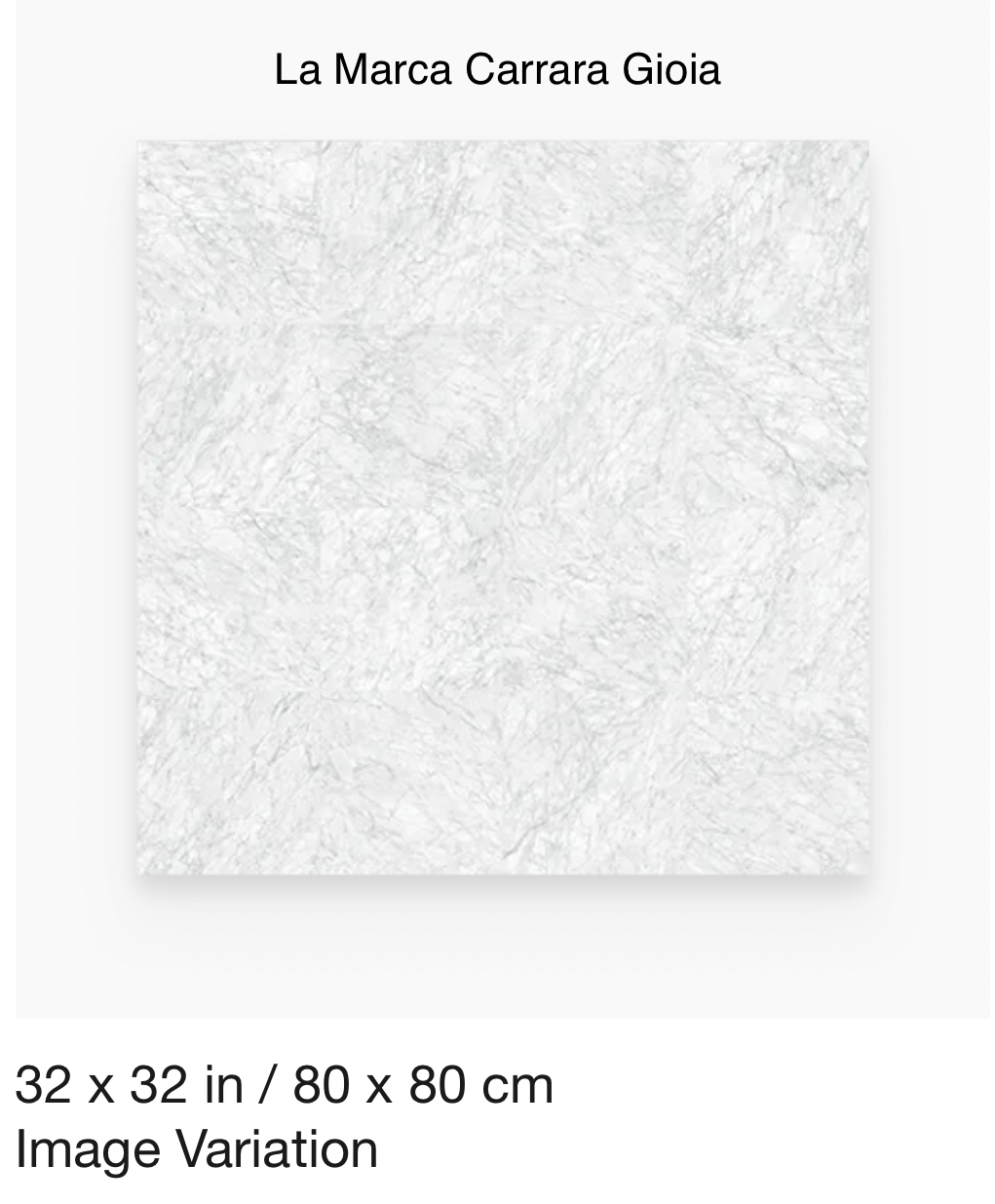 La Marca Series &quot;Carrara Gioia&quot; 32x32 (AN) $8.40 SQFT