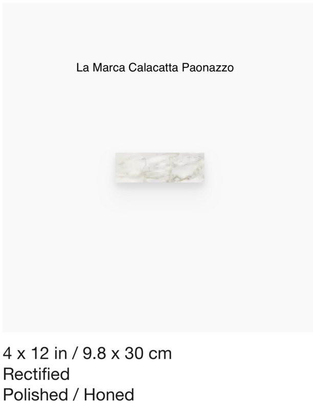 La Marca Series "Calacatta Paonazzo" 4x12 (Anatolia) $11.64 SQFT