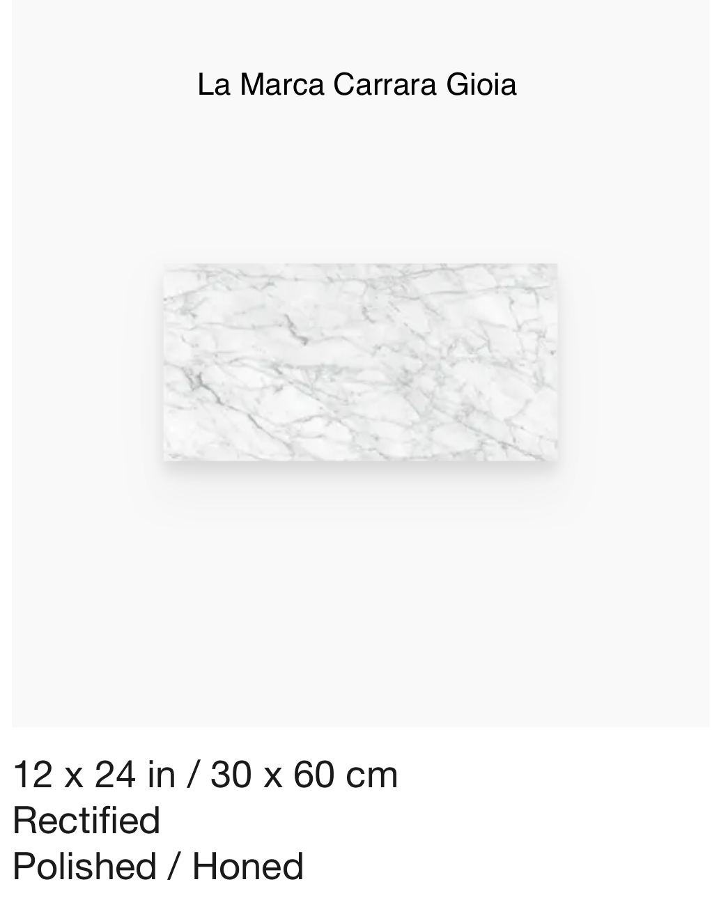 La Marca Series &quot;Carrara Gioia&quot; 12x24 (Anatolia) $6.48 SQFT