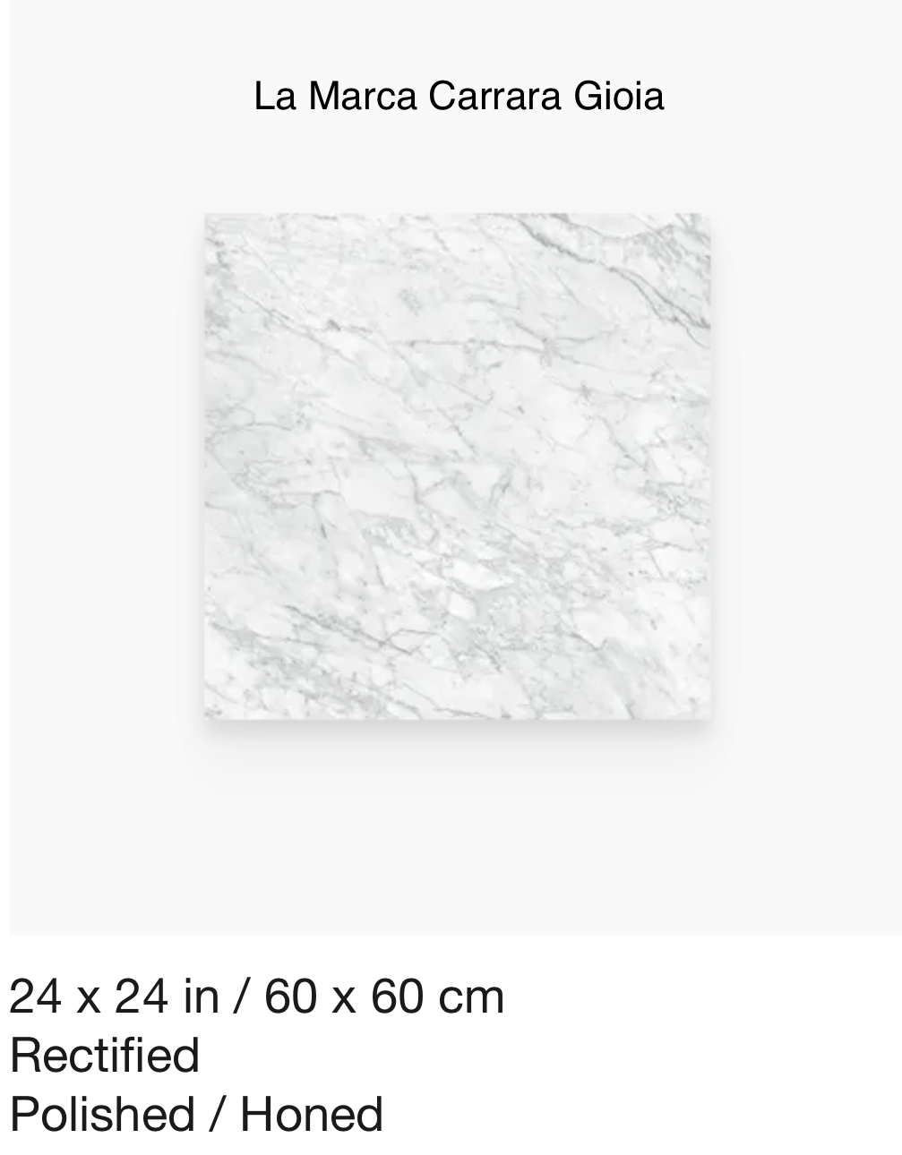 La Marca Series &quot;Carrara Gioia&quot; 24x24 (AN) $6.48 SQFT