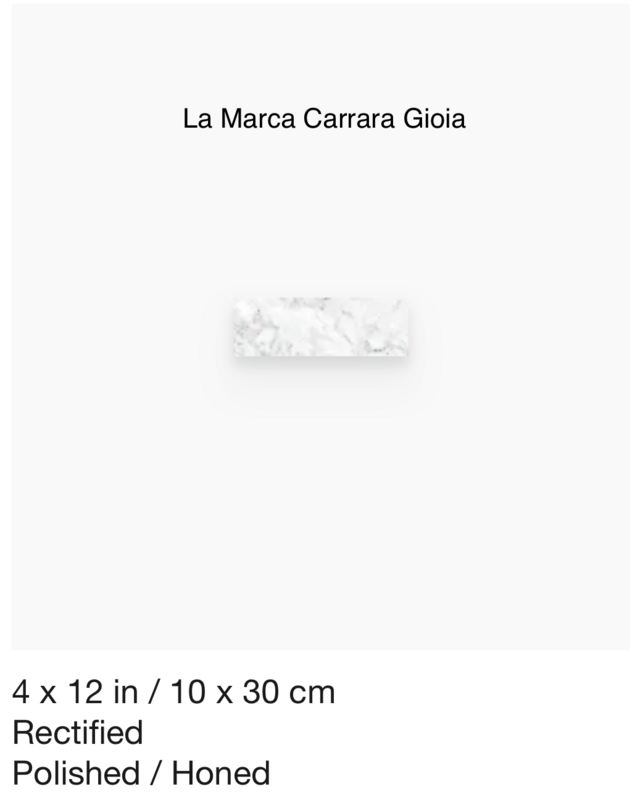 La Marca Series "Carrara Gioia" 4x12 (Anatolia) $11.64 SQFT