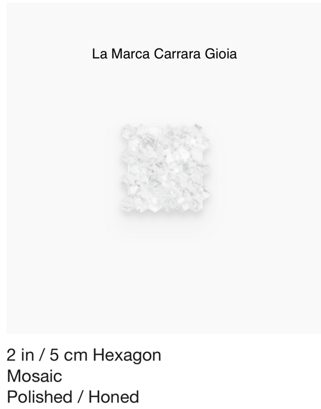 La Marca Series "Carrara Gioia" 2 inch hexagon mosaic (Anatolia) $25.14 SQFT