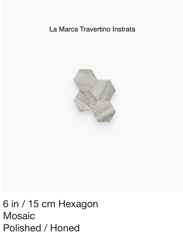La Marca Series "Travertino Instrata" 6 inch hexagon mosaic (Anatolia) $21.60 SQFT