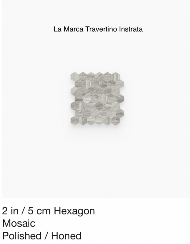 La Marca Series "Travertino Instrata" 2 inch hexagon mosaic (Anatolia) $25.14 SQFT