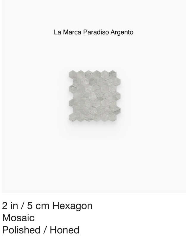 La Marca Series "Paradiso Argento" 2 inch hexagon mosaic (Anatolia) $25.14 SQFT