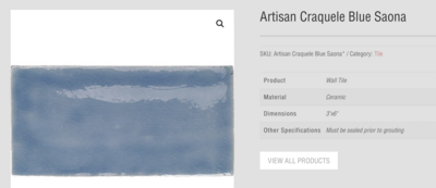 Artisan Craquele Blue Saona 3x6 (TC) $13.50 SQFT