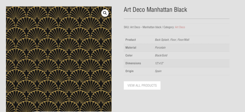 Art Deco Manhattan Black 12x12 (Tileco) $13.02 SQFT