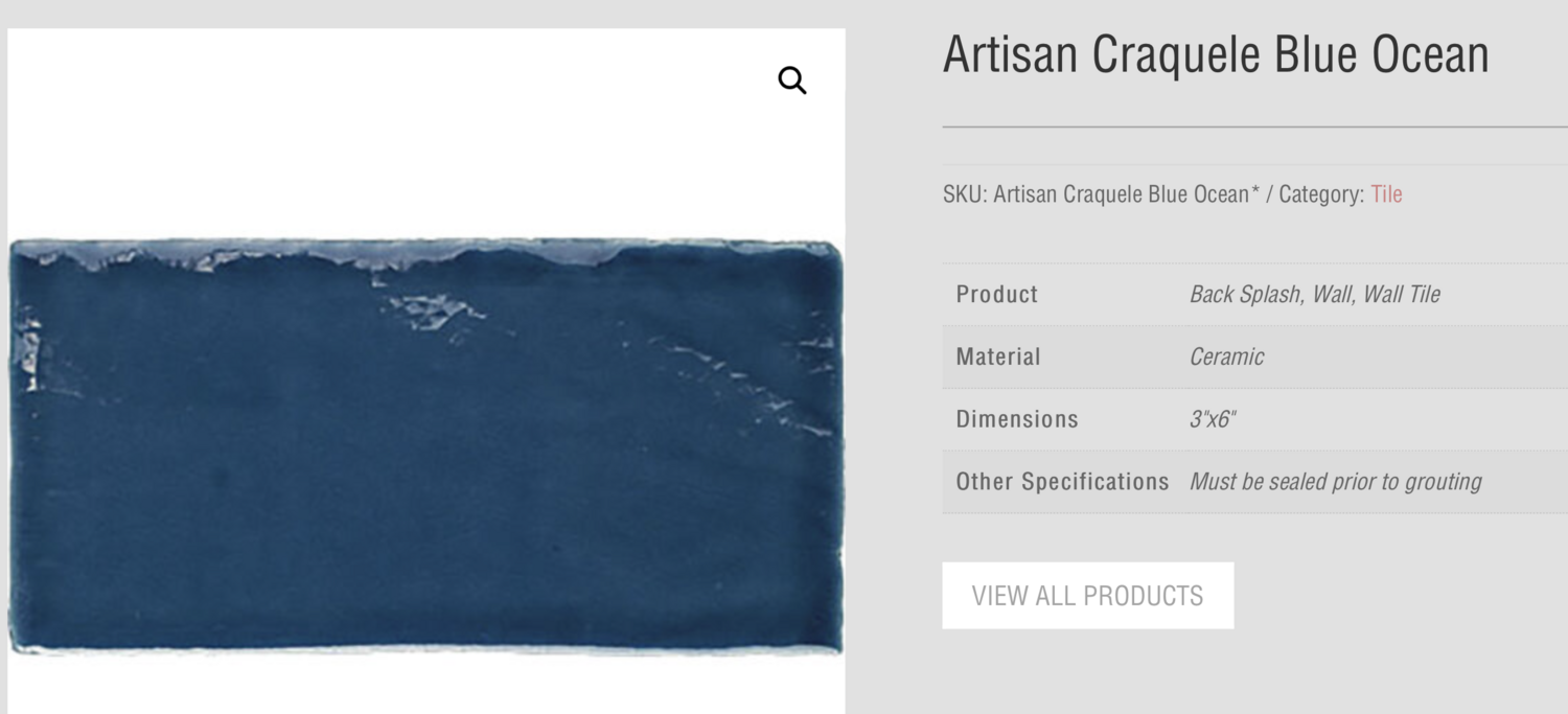 Artisan Craquele Blue Ocean 3x6 (TC) $13.50 SQFT