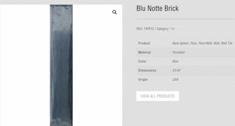 Blu Notte Brick 3x16 (Tileco) $12.98 SQFT