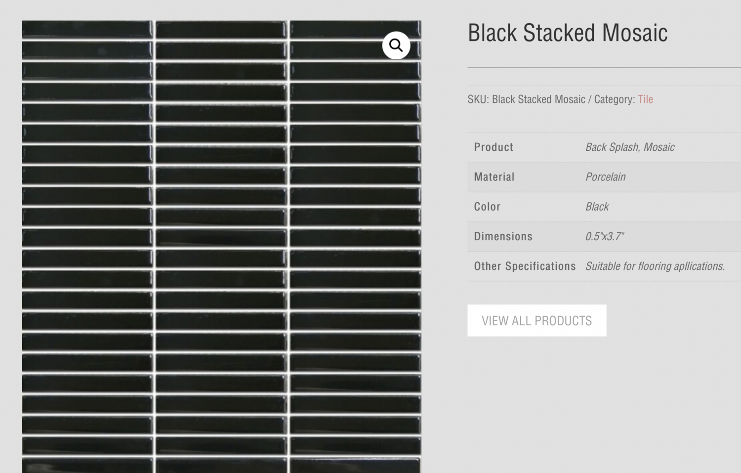 Black Stacked Mosaic (TC) $17.35 SQFT