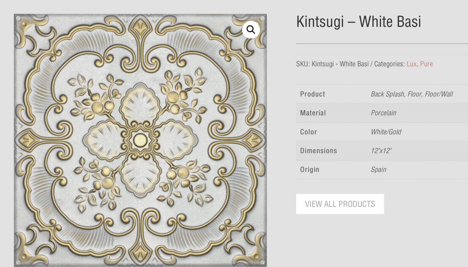 Kintsugi - White Basi 12x12 (Tileco) $17.55 SQFT