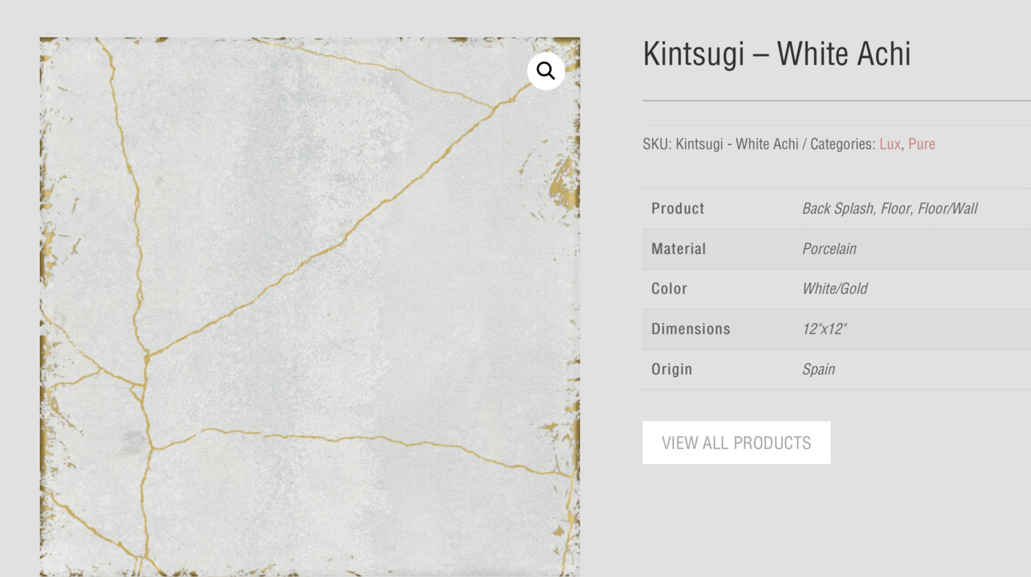 Kintsugi - White Achi 12x12 (Tileco) $16.10 SQFT