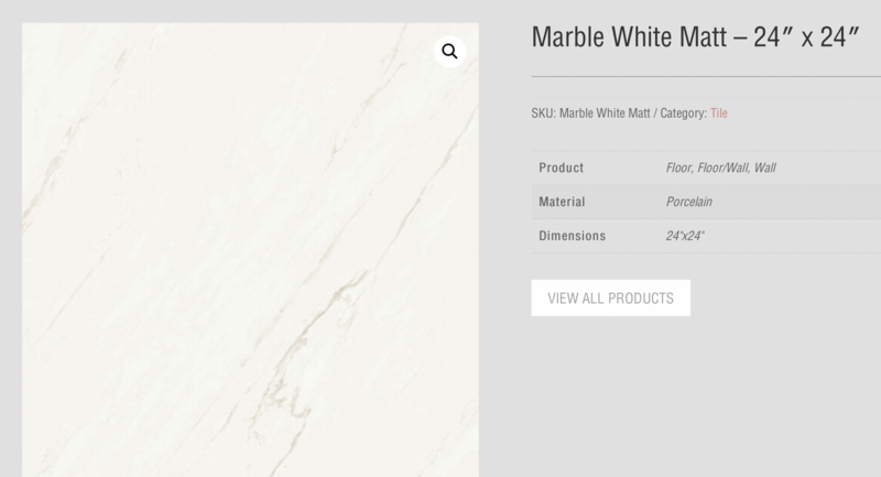 Marble White Matt 24x24 (TC) $10.46 SQFT