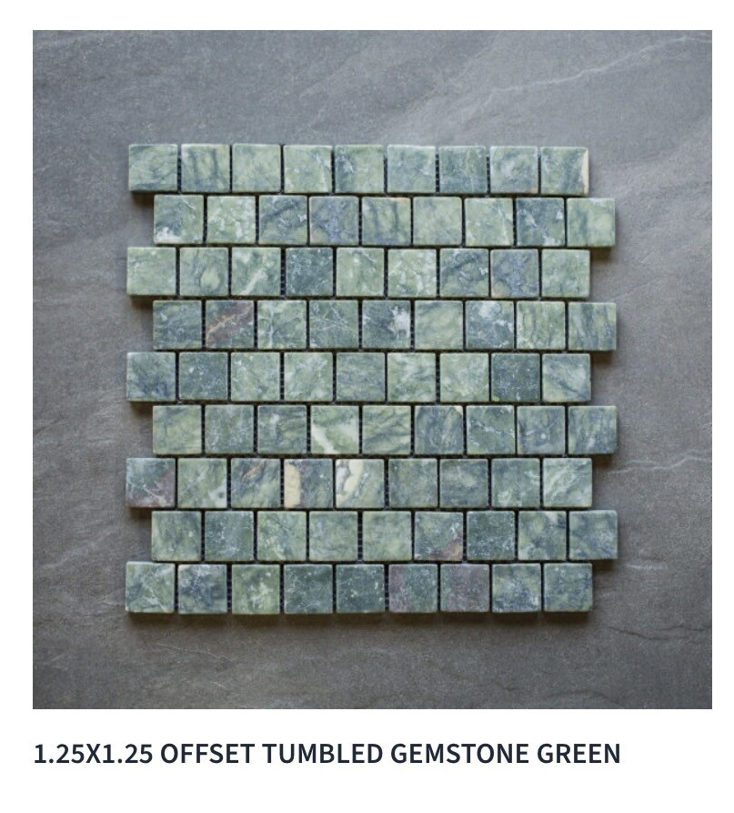 Bricklane Tumbled Offset 1.25x1.25 Mosaic (LL) available in three colors $24.99 SQFT