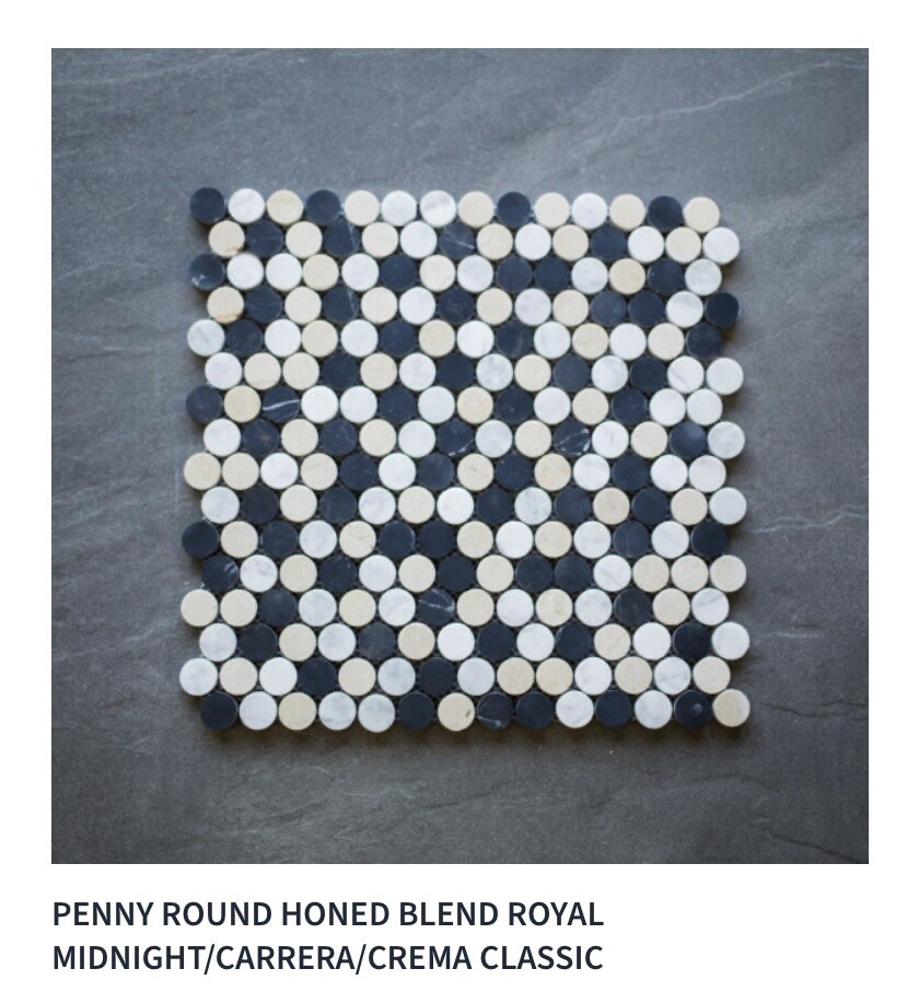 Penny Round Honed (LL) available in seven colors/blends $32.99 SQFT