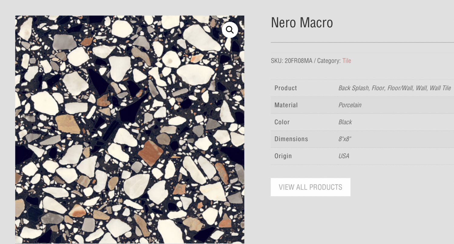 Nero Macro 8x8 (TC) $11.54 SQFT