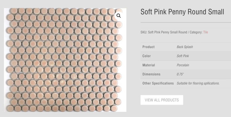 Soft Pink Penny Round - Small 0.75" (Tileco) $17.35 SQFT