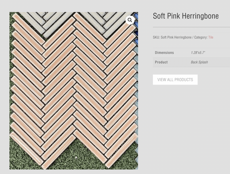 Soft Pink Herringbone Mosaic (Tileco) $17.35 SQFT