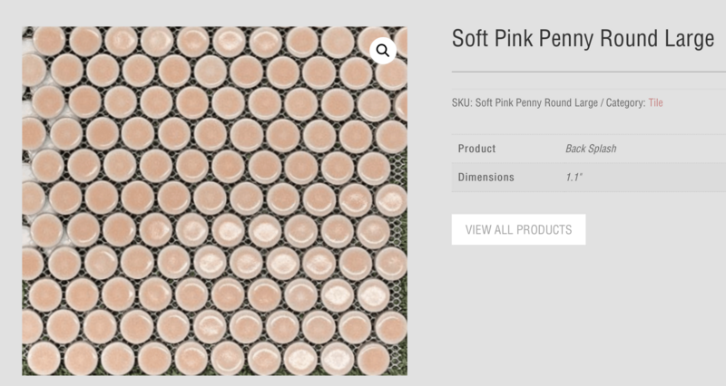 Soft Pink Penny Round - Large 1.1" (Tileco) $19.08 SQFT