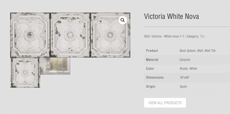 Victoria Series "White Nova" 18x46 (Tileco) $19.93