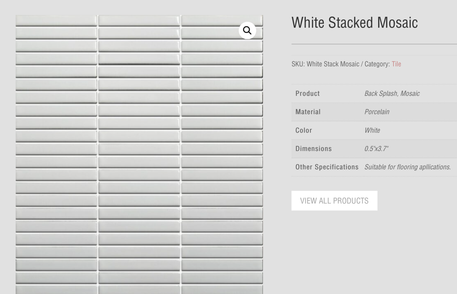 White Stacked Mosaic (TC) $17.35 SQFT