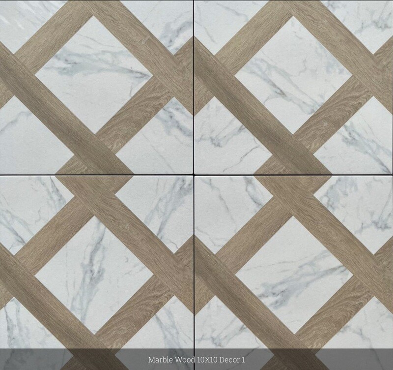 Marble Wood Series "Decor 1" 10 x10 (Saltillo)