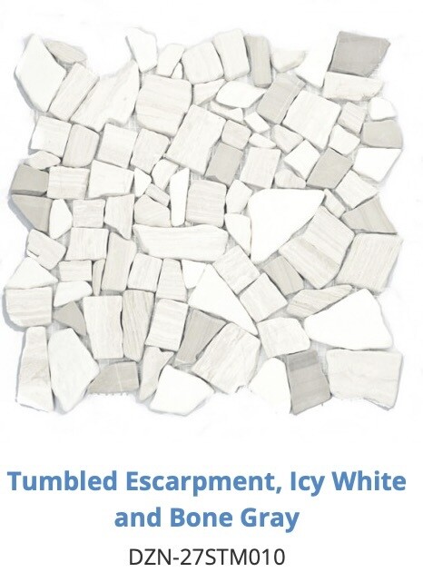 Tumbles Escarpment, Icy White &amp; Bone Grey - 27STM010 (DZN) $13.56 SQFT